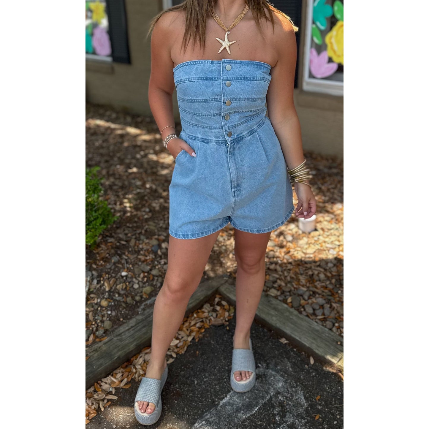 Denim Romper