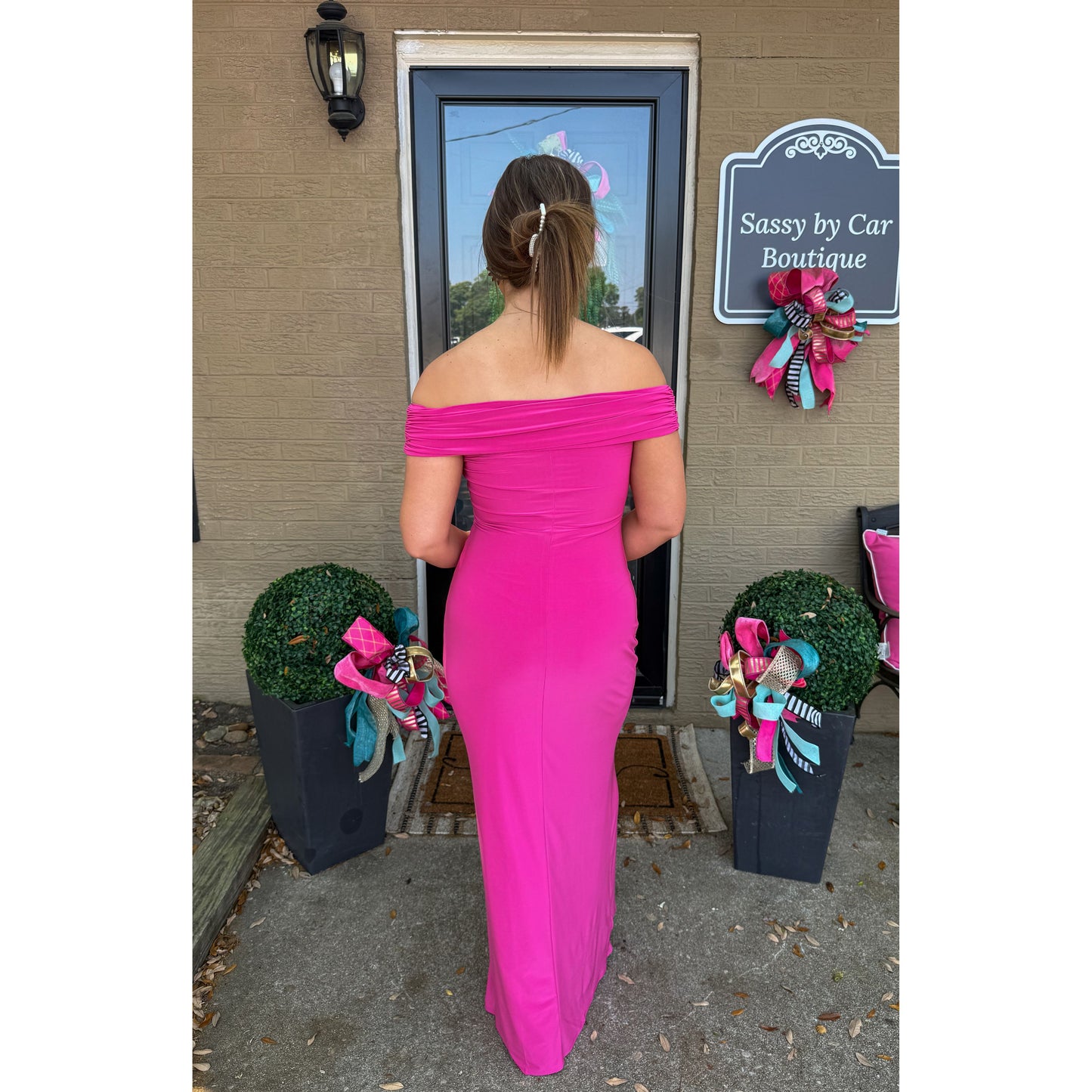 OTS Seashell Maxi Dress, Fuchsia