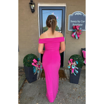 OTS Seashell Maxi Dress, Fuchsia