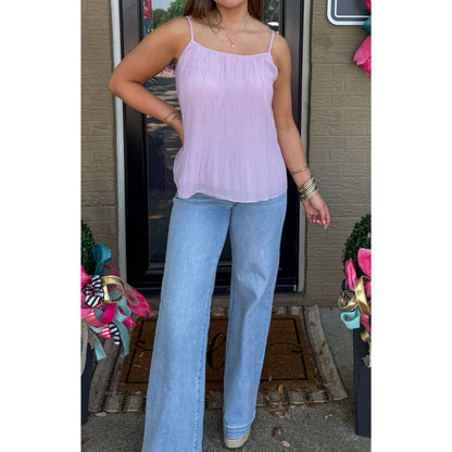 Lulu Pleated Cami Top, Lavender