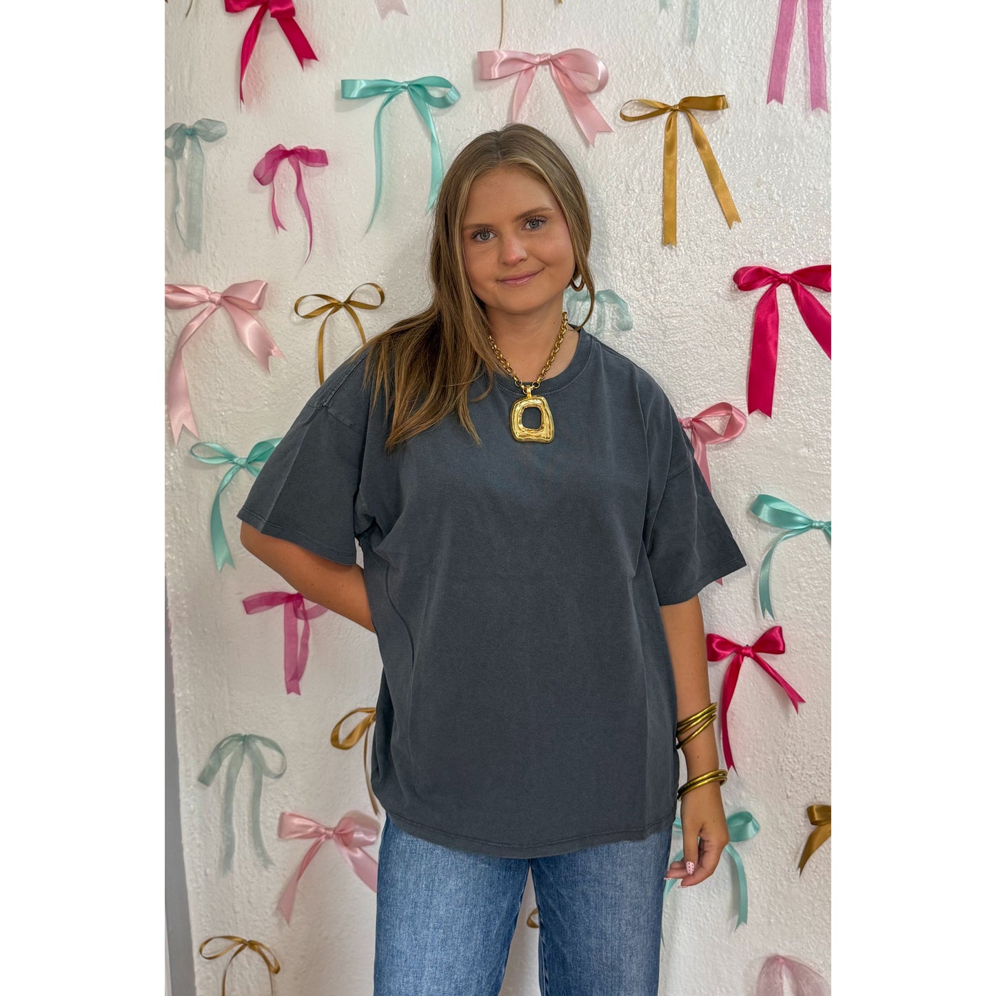 Oversized Top, Charcoal