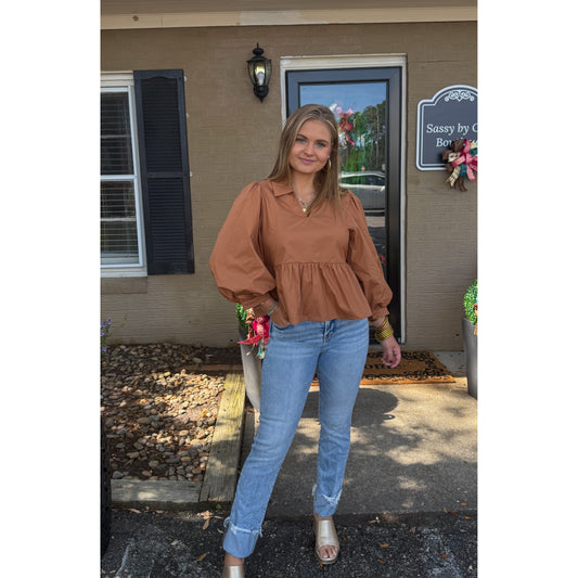 Lilly Blouse, Toffee