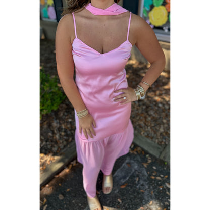 Pinky Maxi Dress w/ Scarf