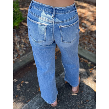 High Rise Wide Leg Jeans, Medium
