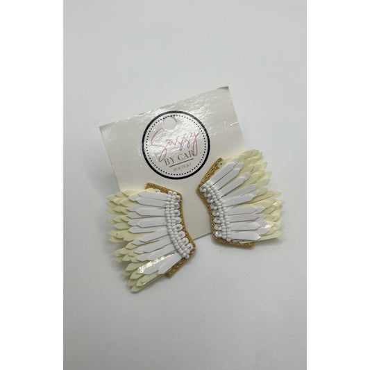 Cream/White Wing Earrings