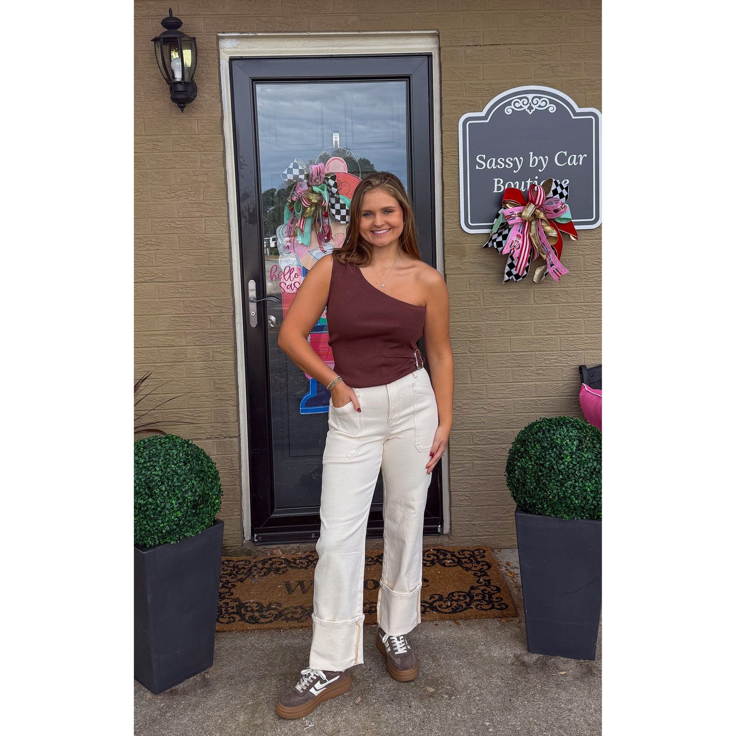 One Shoulder Detail Top