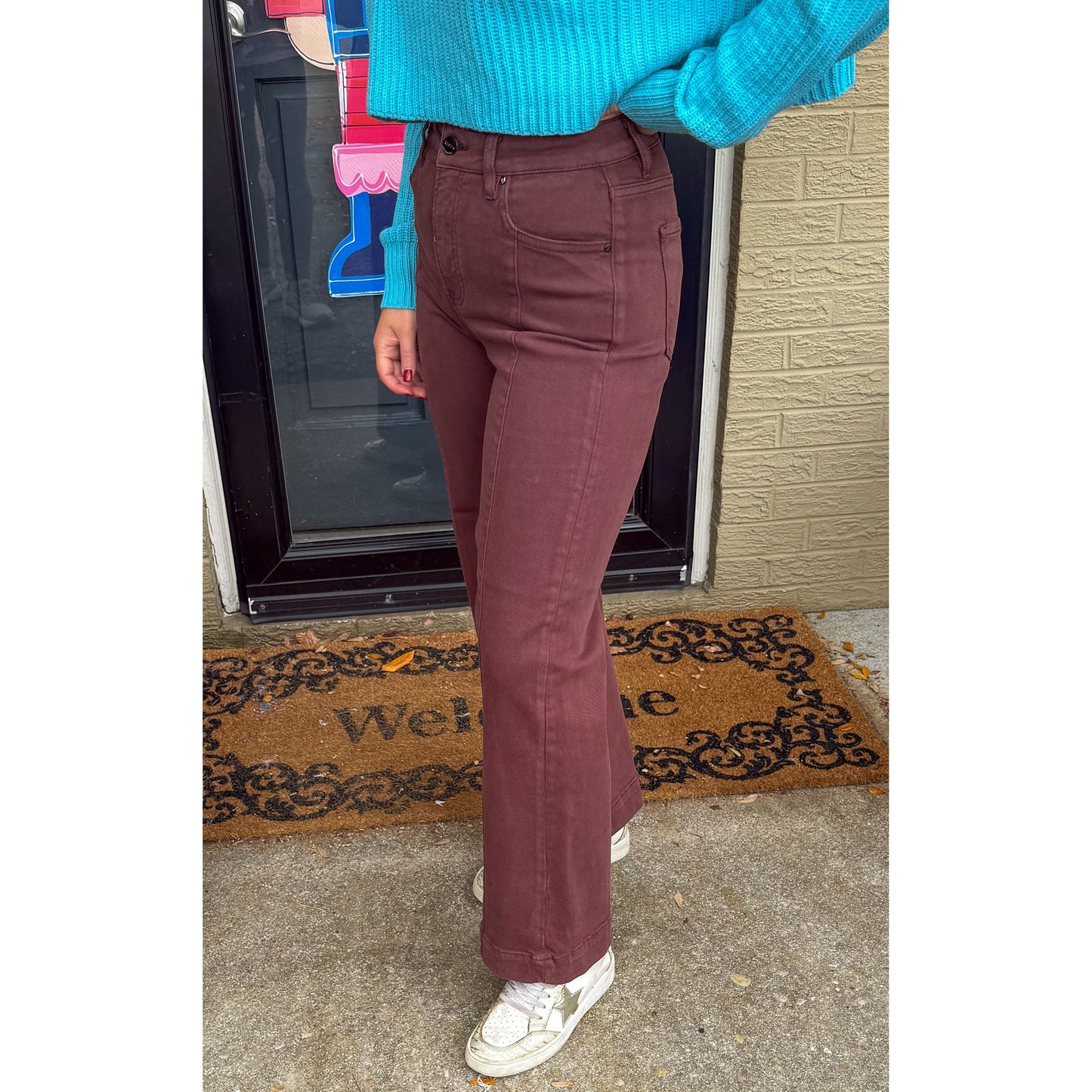 Willow High Rise Jeans, Chocolate Brown