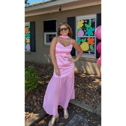 Pinky Maxi Dress w/ Scarf