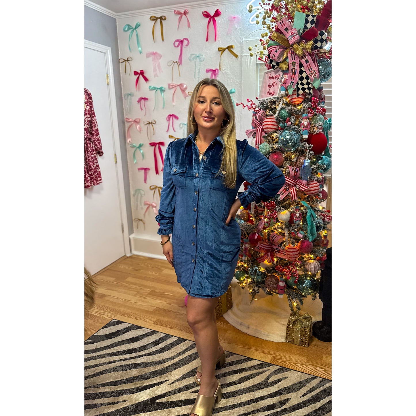 Kaia Electric Mini Dress, Blue