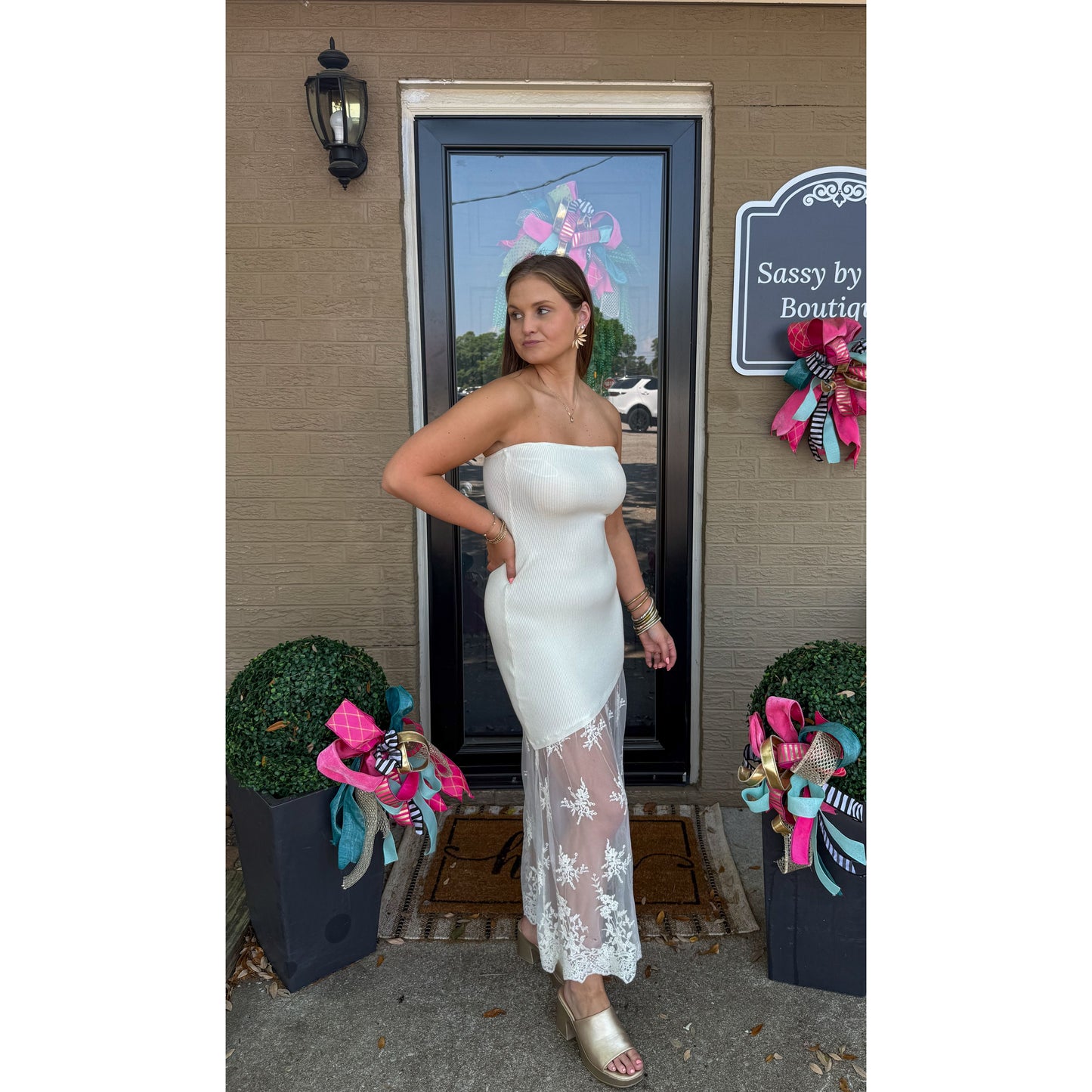 Imogen Detail Maxi Dress, Ivory