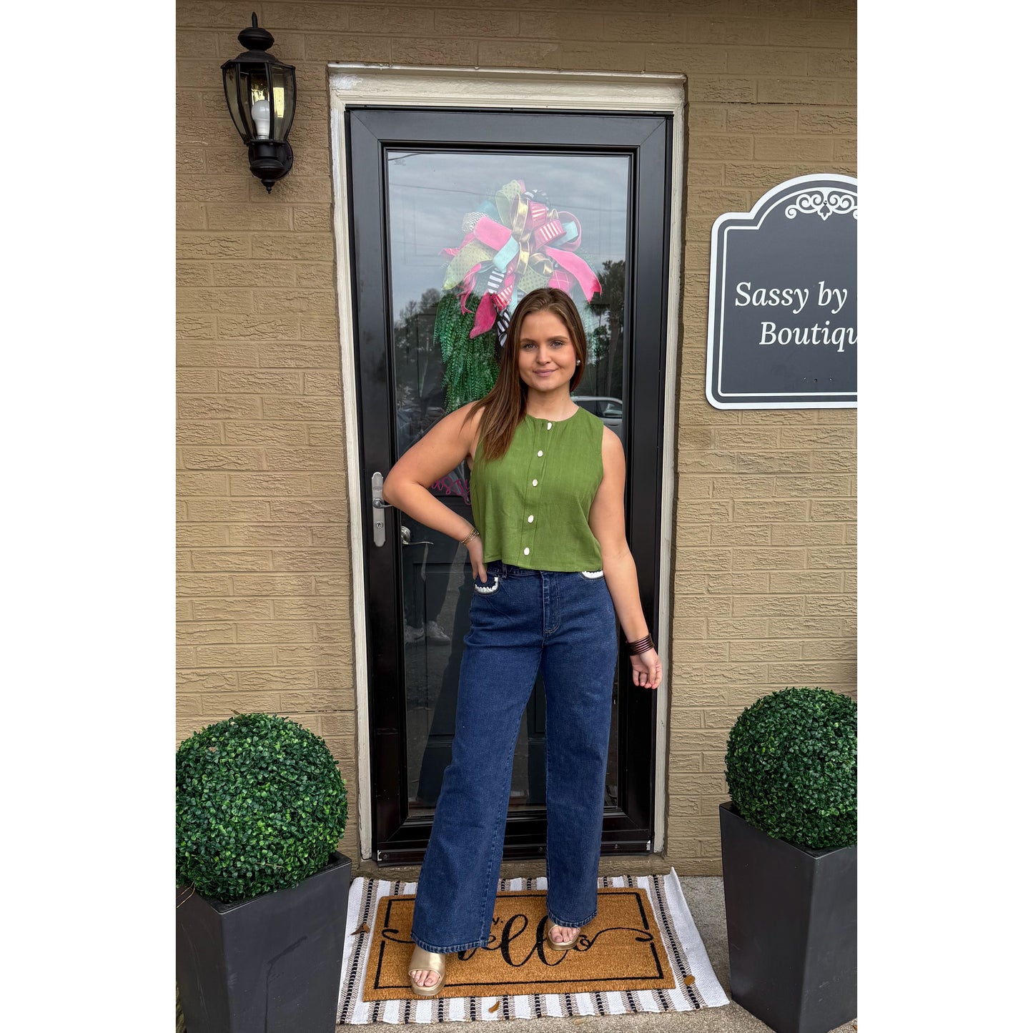 Bailey Top, Olive Green