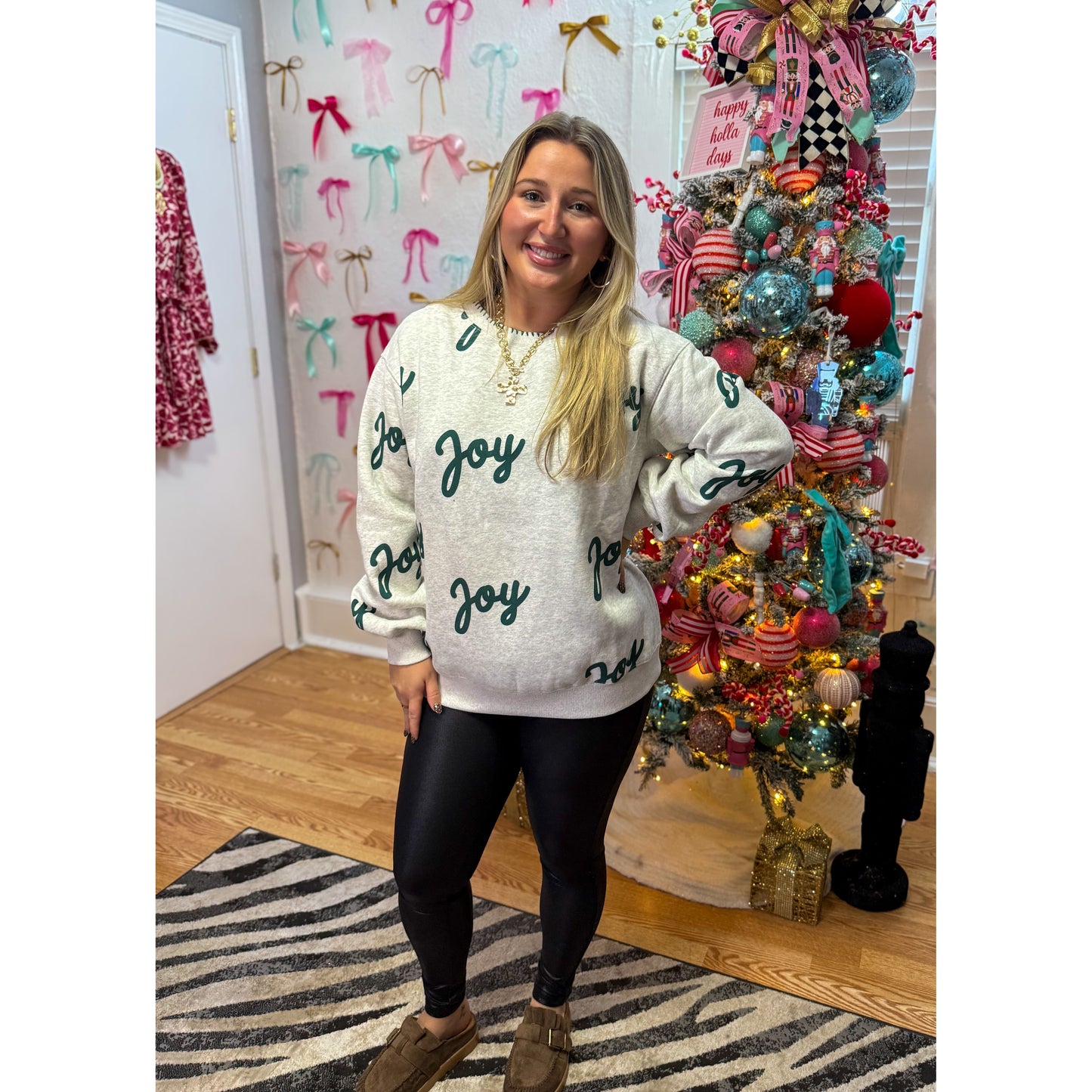 Joy Sweatshirt, Grey/Green