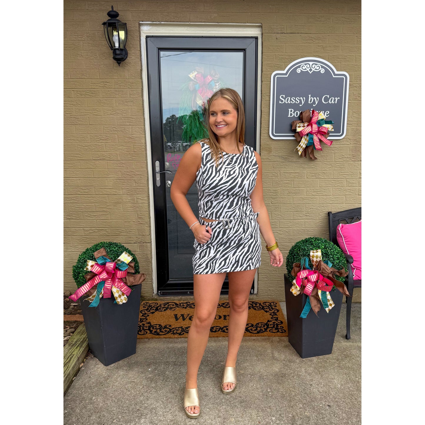 Zebra Two Piece Set, Black/White