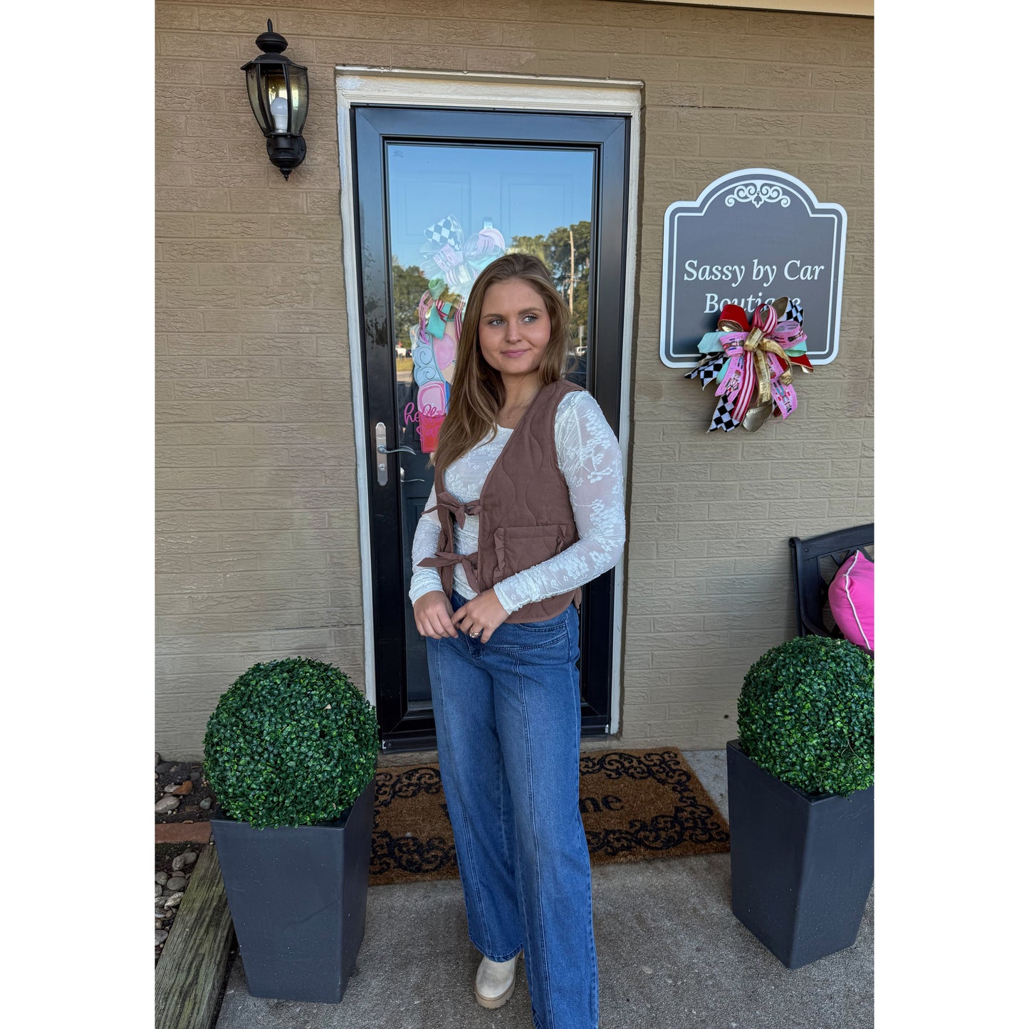 Reign Quilted Vest, Espresso Brown