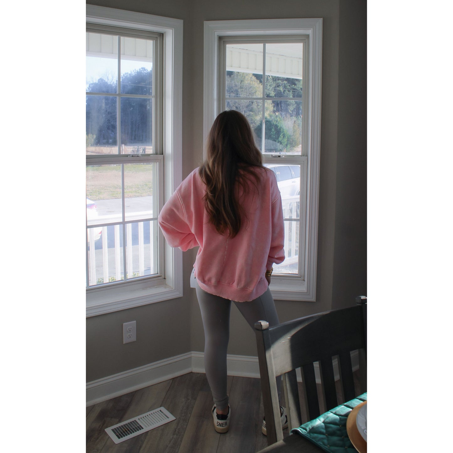 Georgie Oversized Sweatshirt, Light Pink