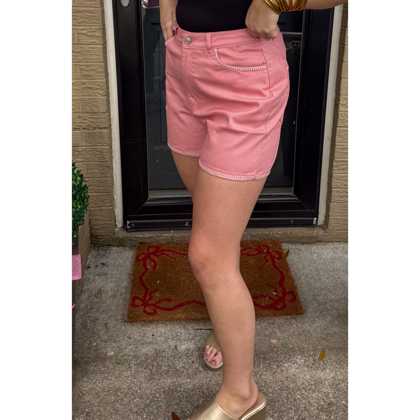 Francesca Denim Shorts, Pink