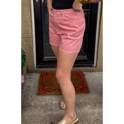 Francesca Denim Shorts, Pink