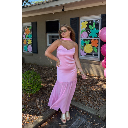 Pinky Maxi Dress w/ Scarf