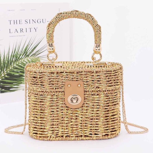 Braided Cotton Box Top Handle Bag