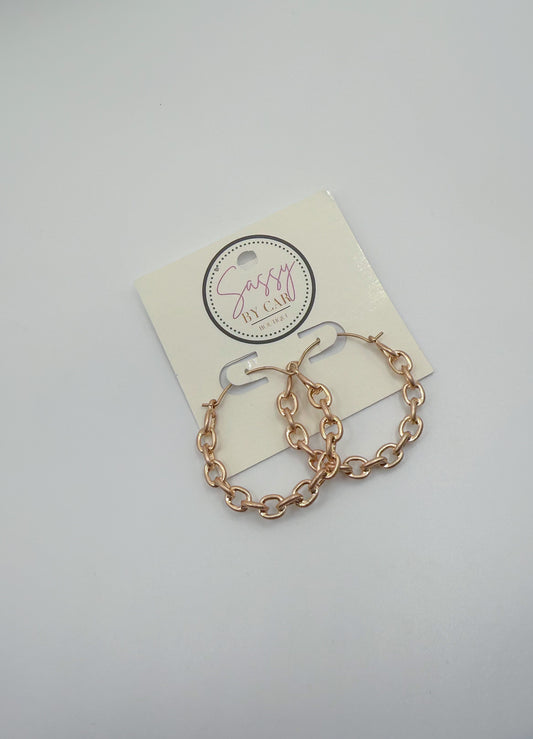 Rose Gold Chain Link Hoops
