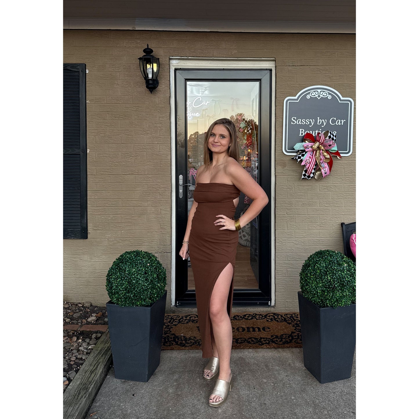 Carson Midi Dress, Espresso