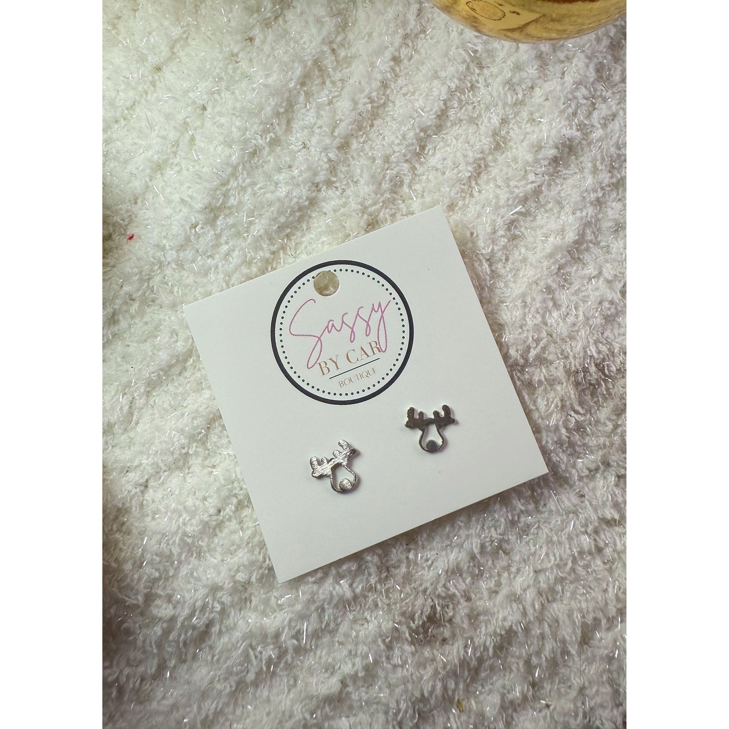 Silver Rudolph Studs