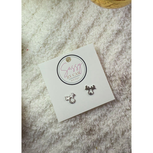 Silver Rudolph Studs