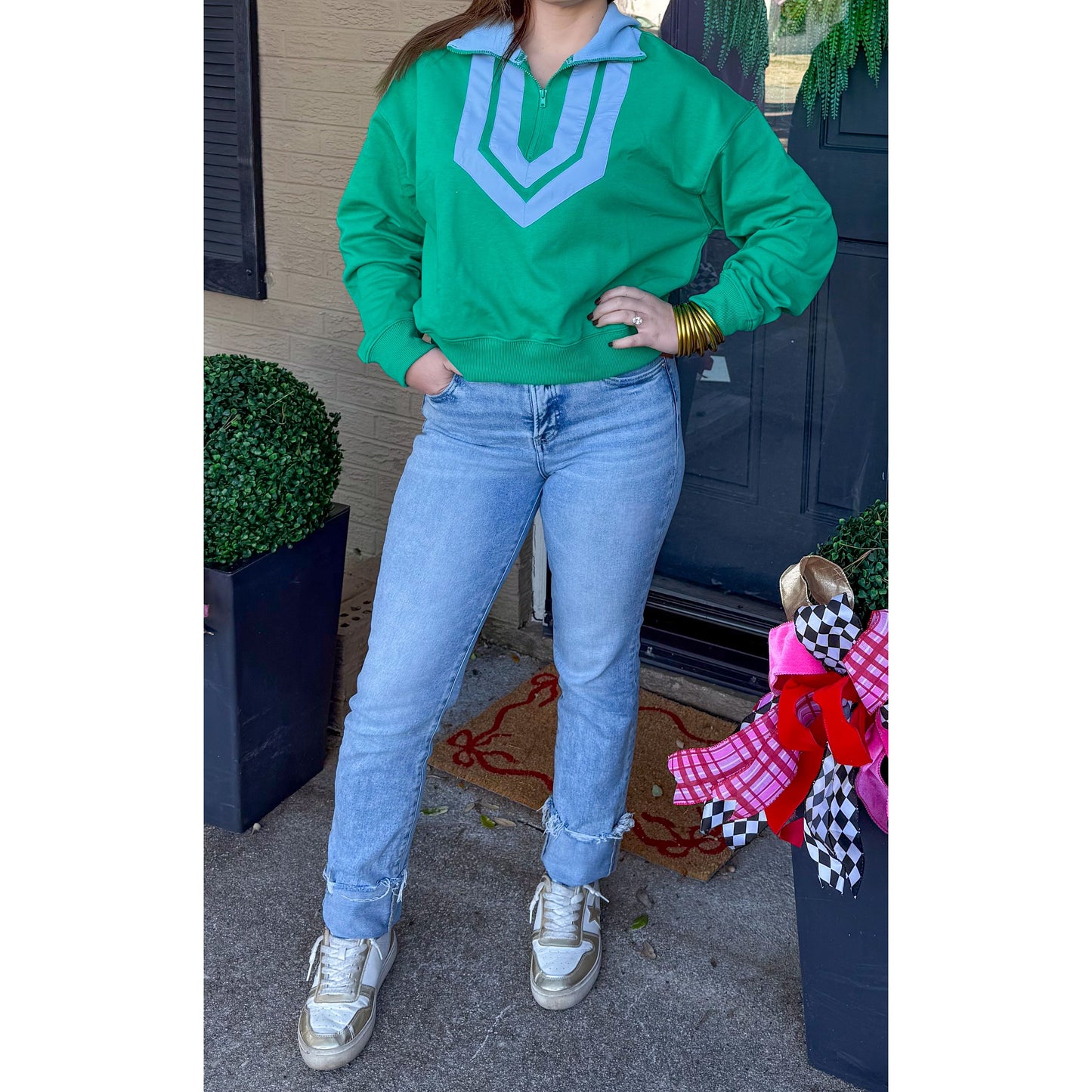 Bristol Top, Kelly Green/Blue