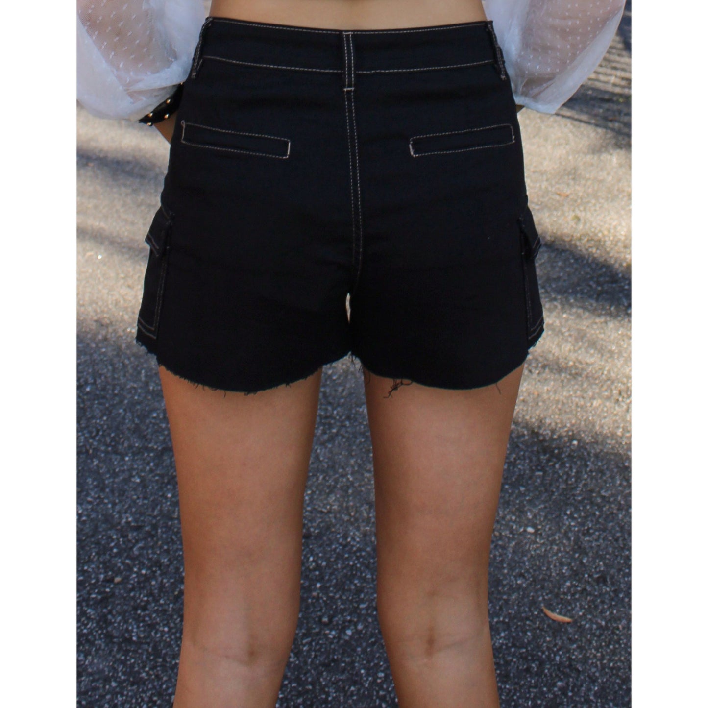 Meredith Cargo Shorts, Black