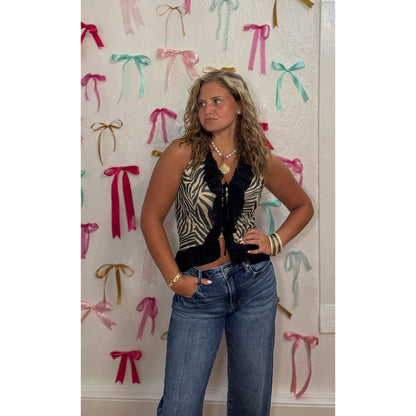 Zebra Pattern Crop Top