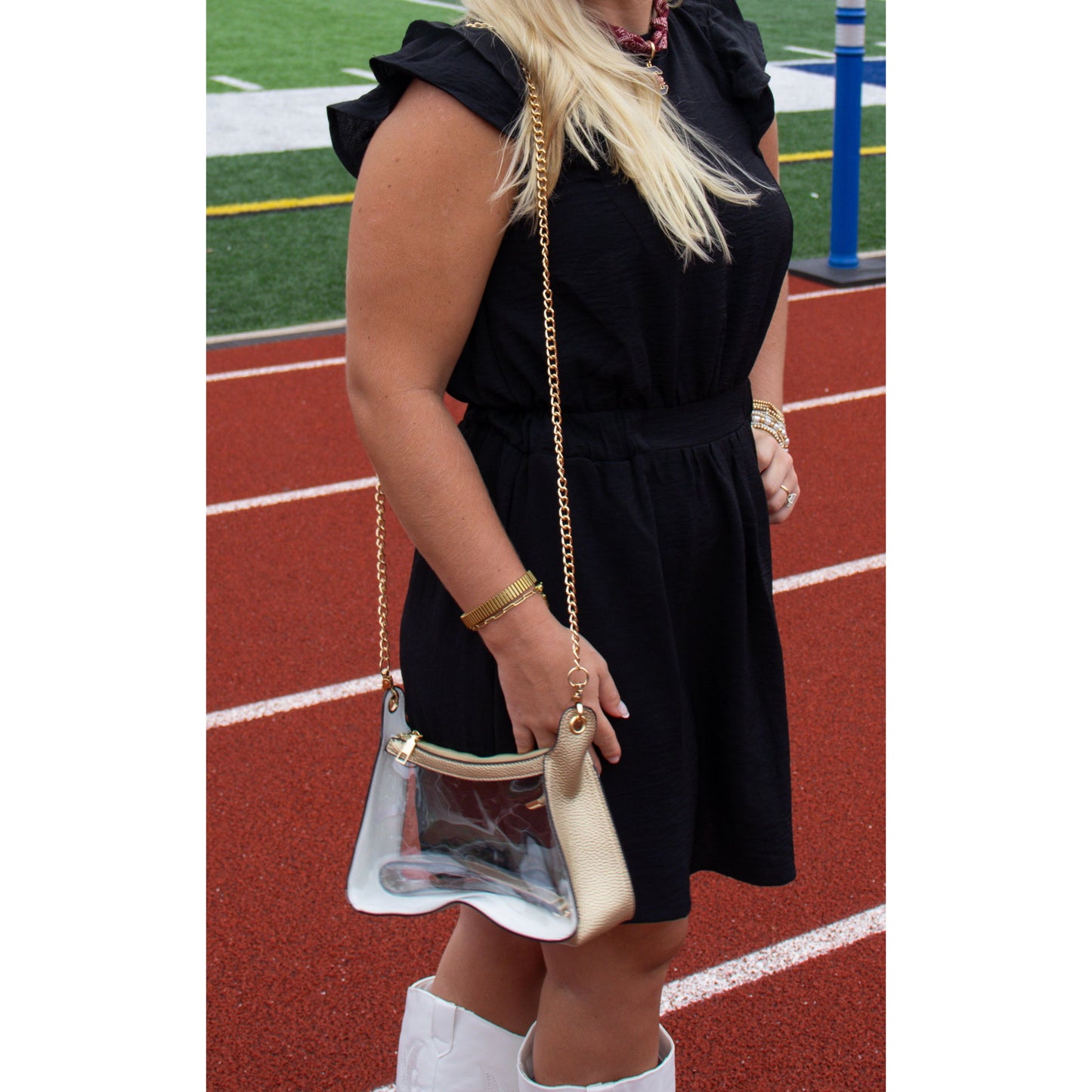 Game Day Stadium Clear Purse, Gold