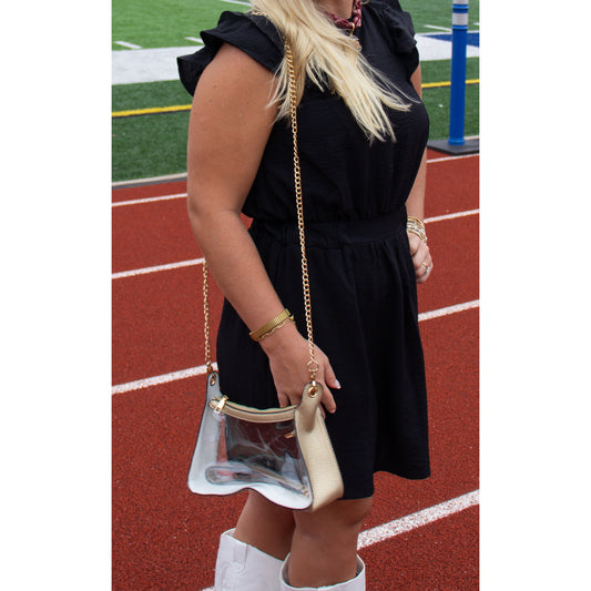 Game Day Stadium Clear Purse, Gold