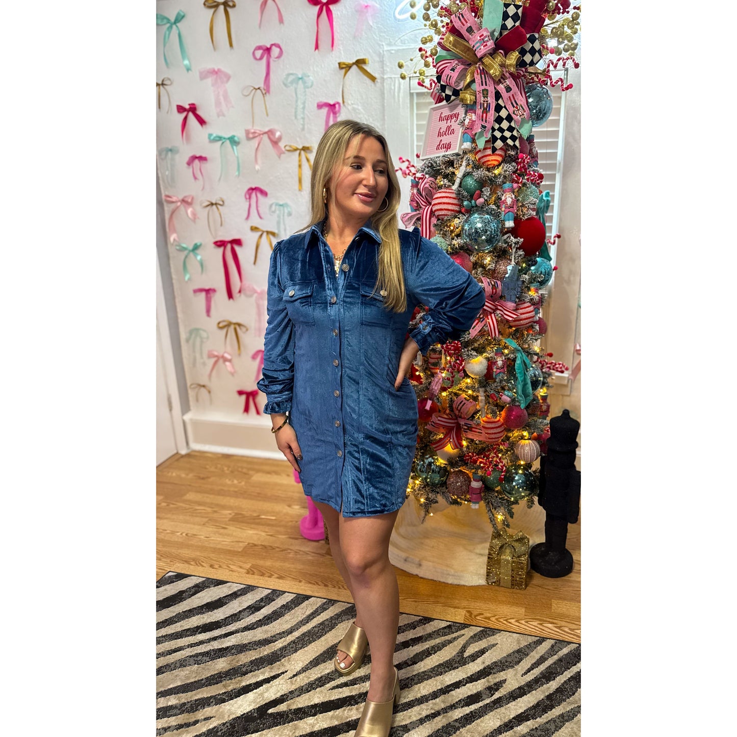 Kaia Electric Mini Dress, Blue