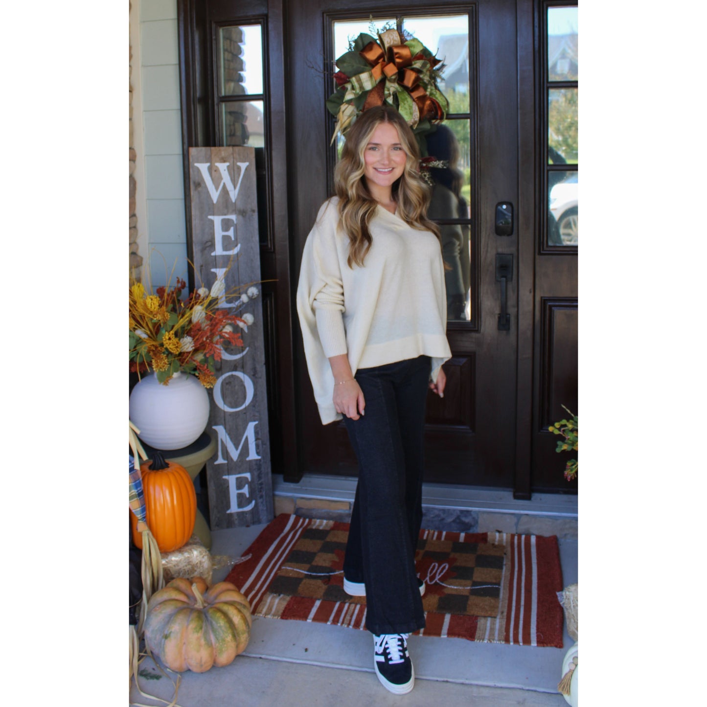 Holly Lightweight Sweater, Cream