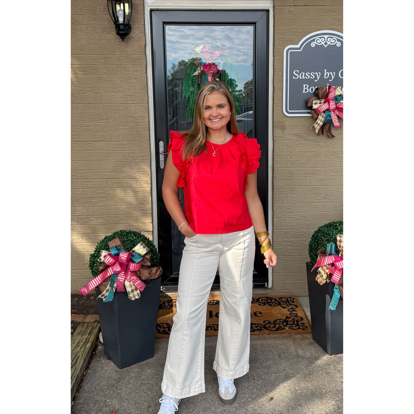 Palmer Blouse, Cherry Red