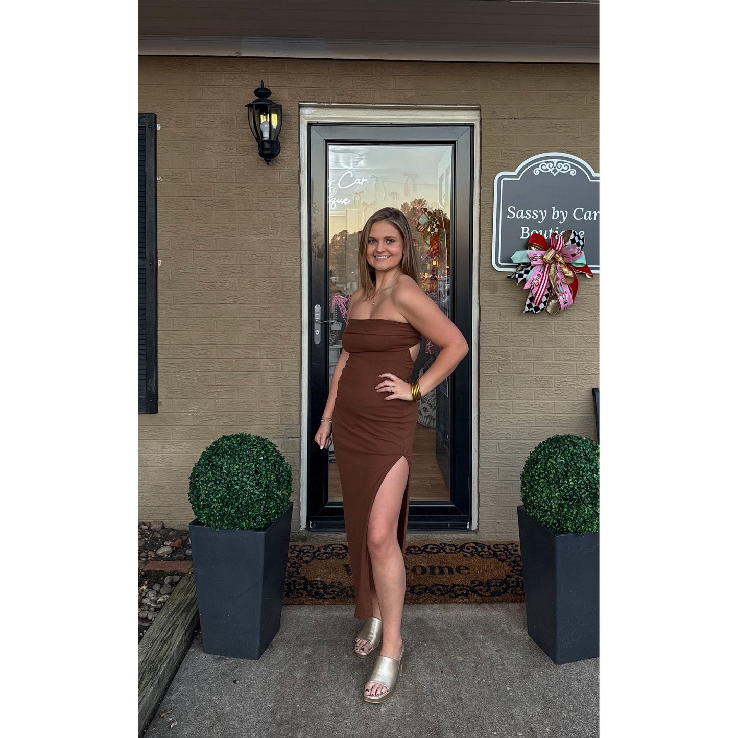 Carson Midi Dress, Espresso