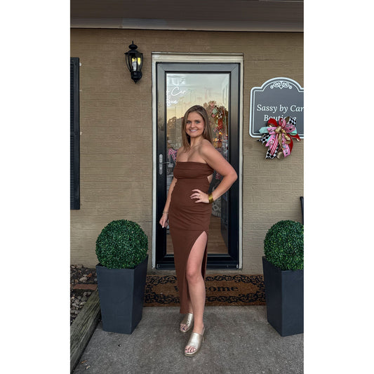 Carson Midi Dress, Espresso