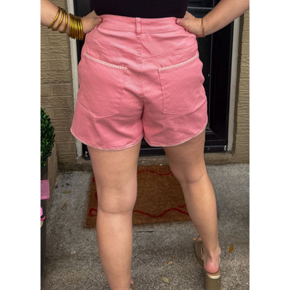 Francesca Denim Shorts, Pink