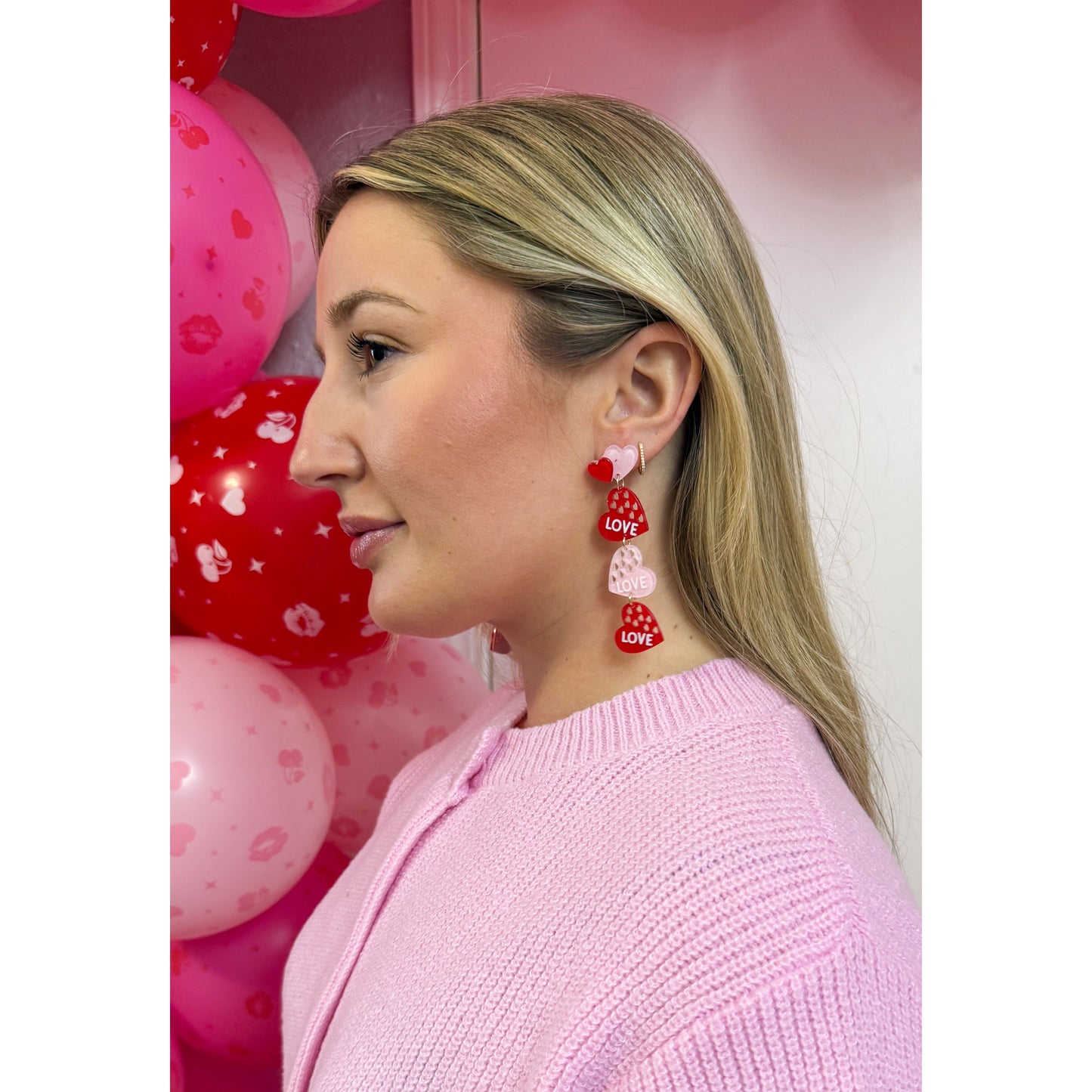 Love Heart Dangle Earrings