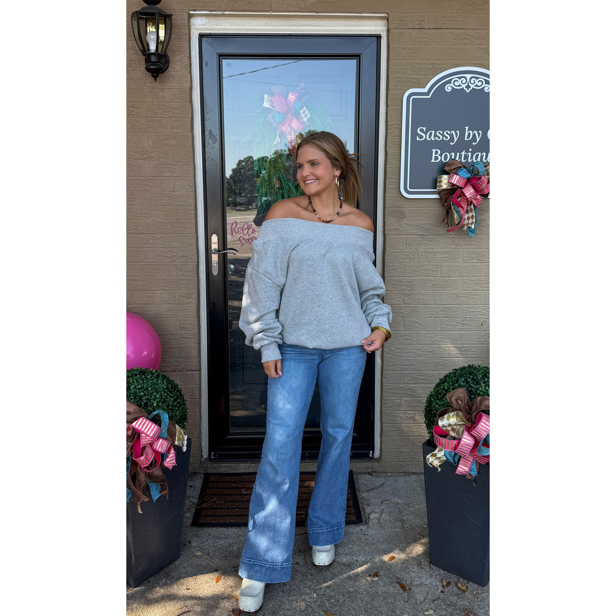 Josie OTS Sweatshirt, Heather Grey