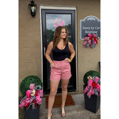 Francesca Denim Shorts, Pink