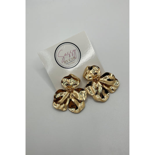 Ella Flower Earrings, Gold