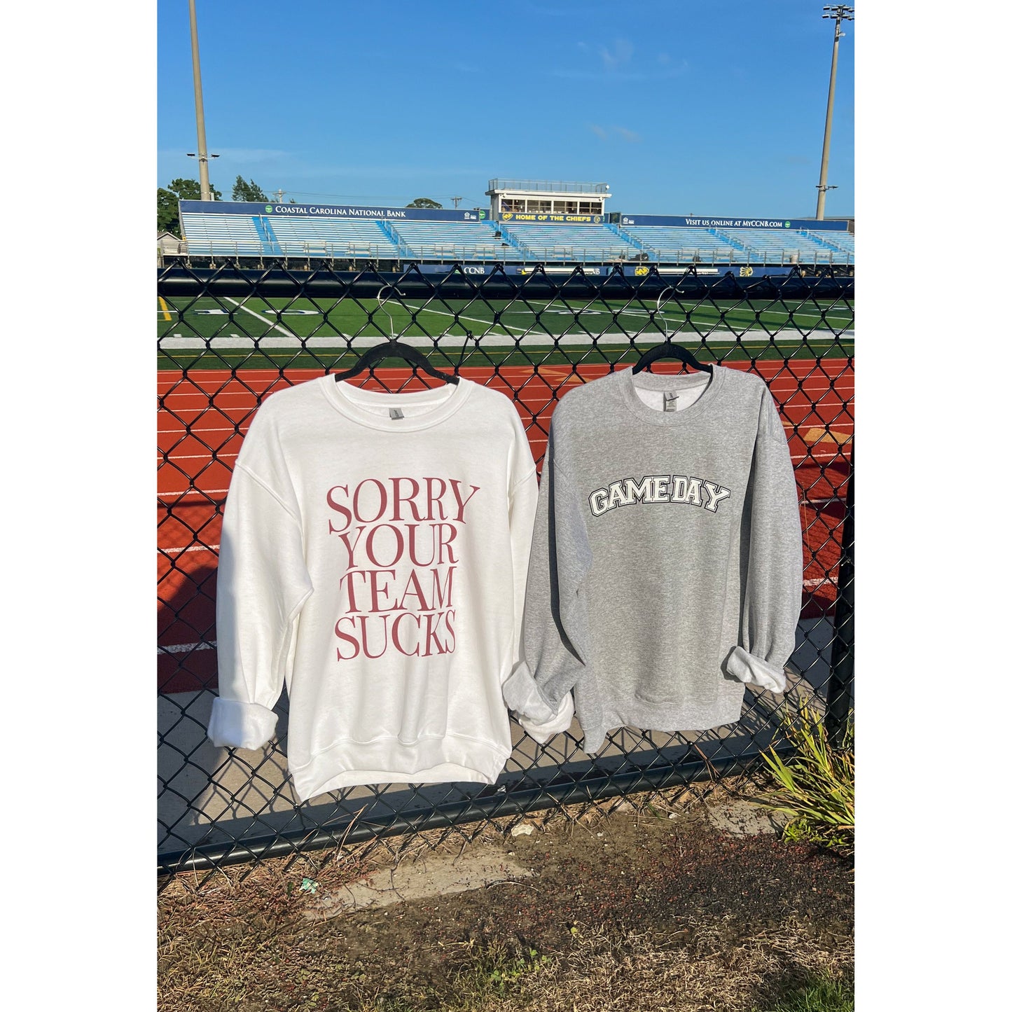 Sorry Your Team Sweatshirt, White/Red