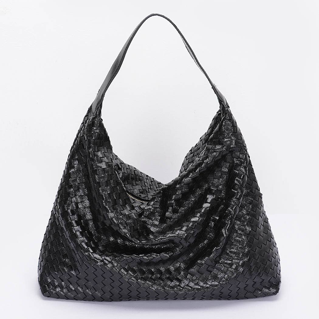 Metallic Braided Tote Bag