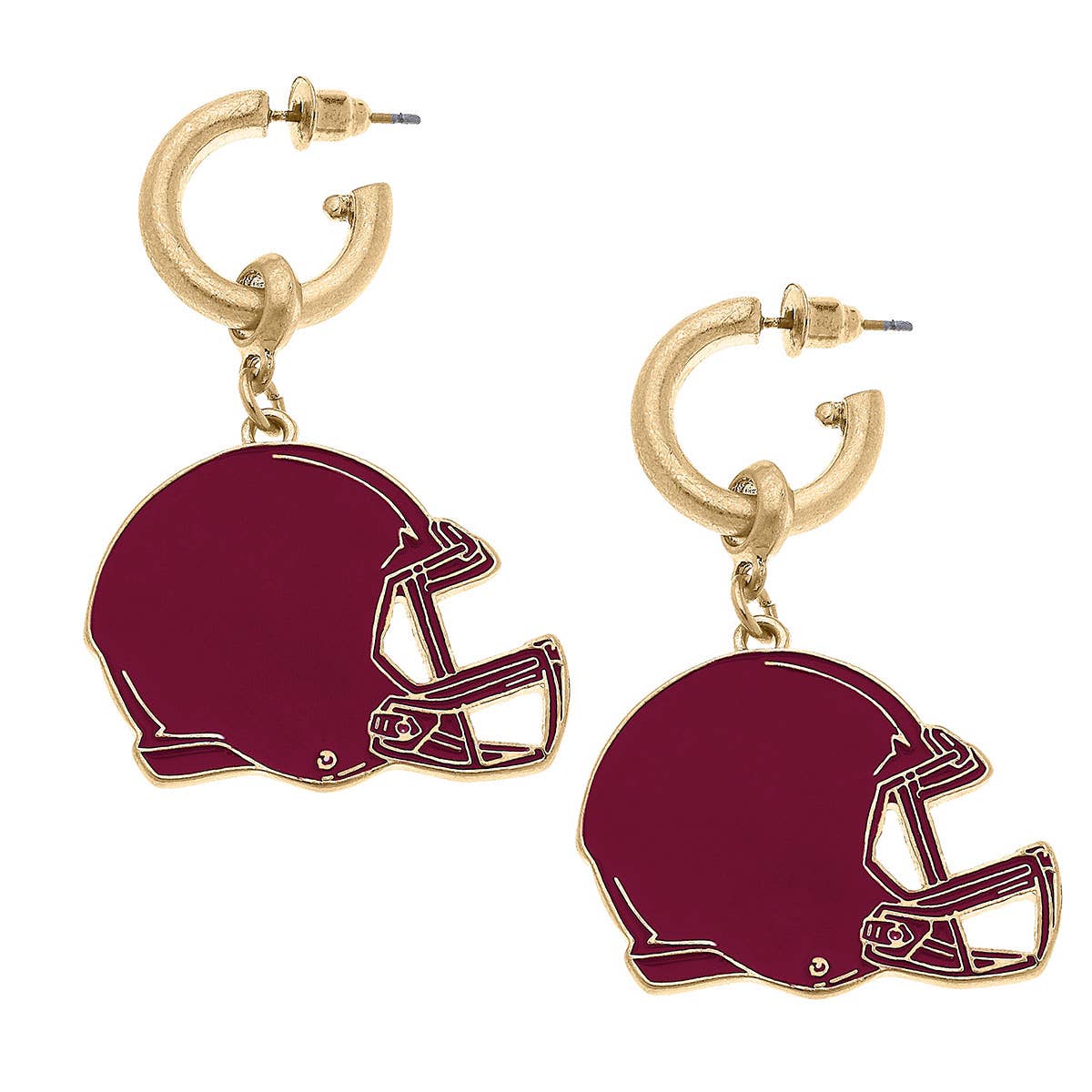 Game Day Football Helmet Enamel Earrings, VARIOUS