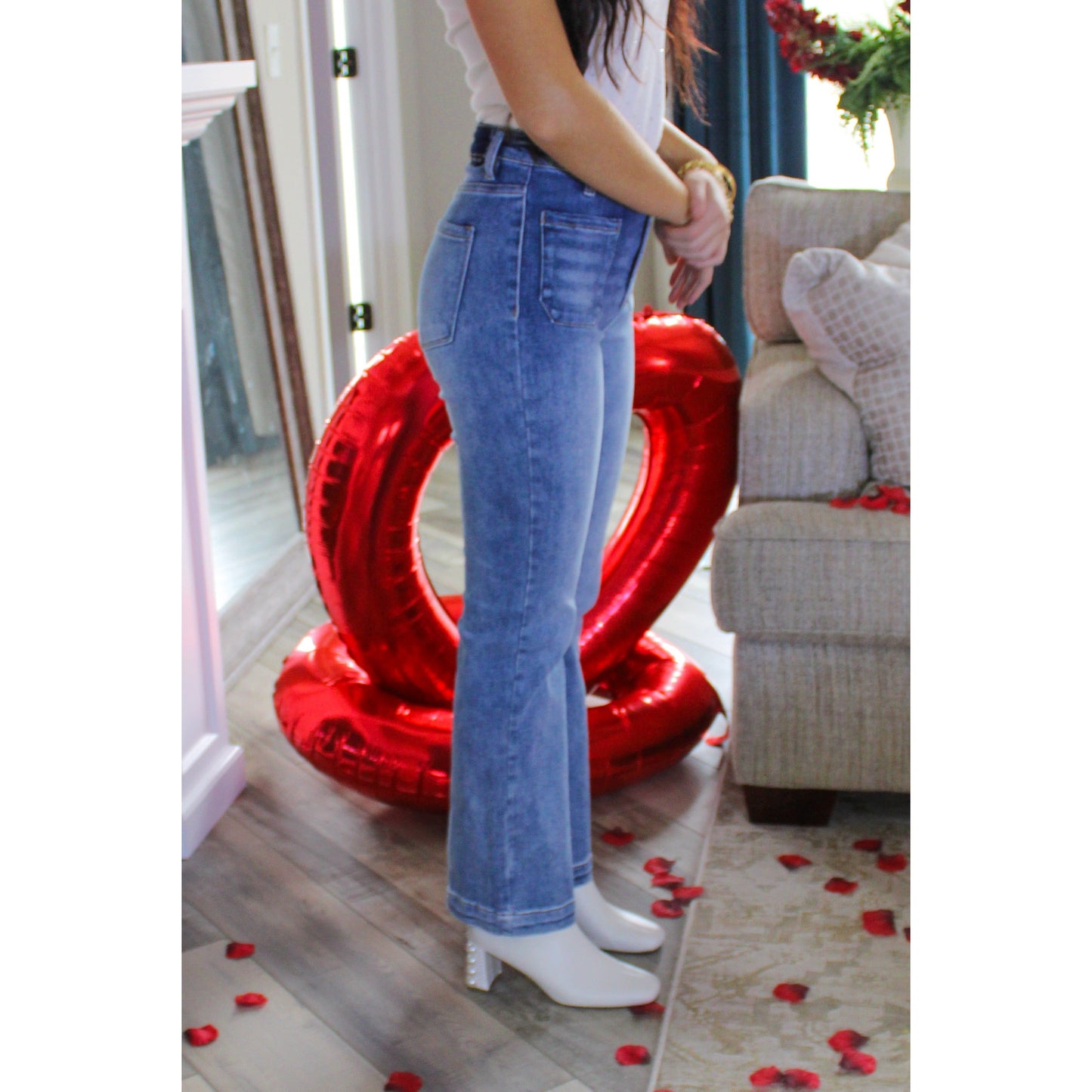 Teddy High Rise Jeans, Medium Wash