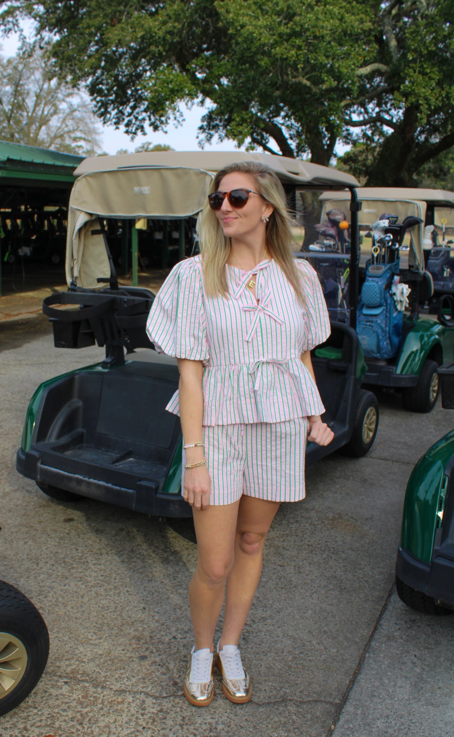 Fore Stripe Set, Light Pink/Green