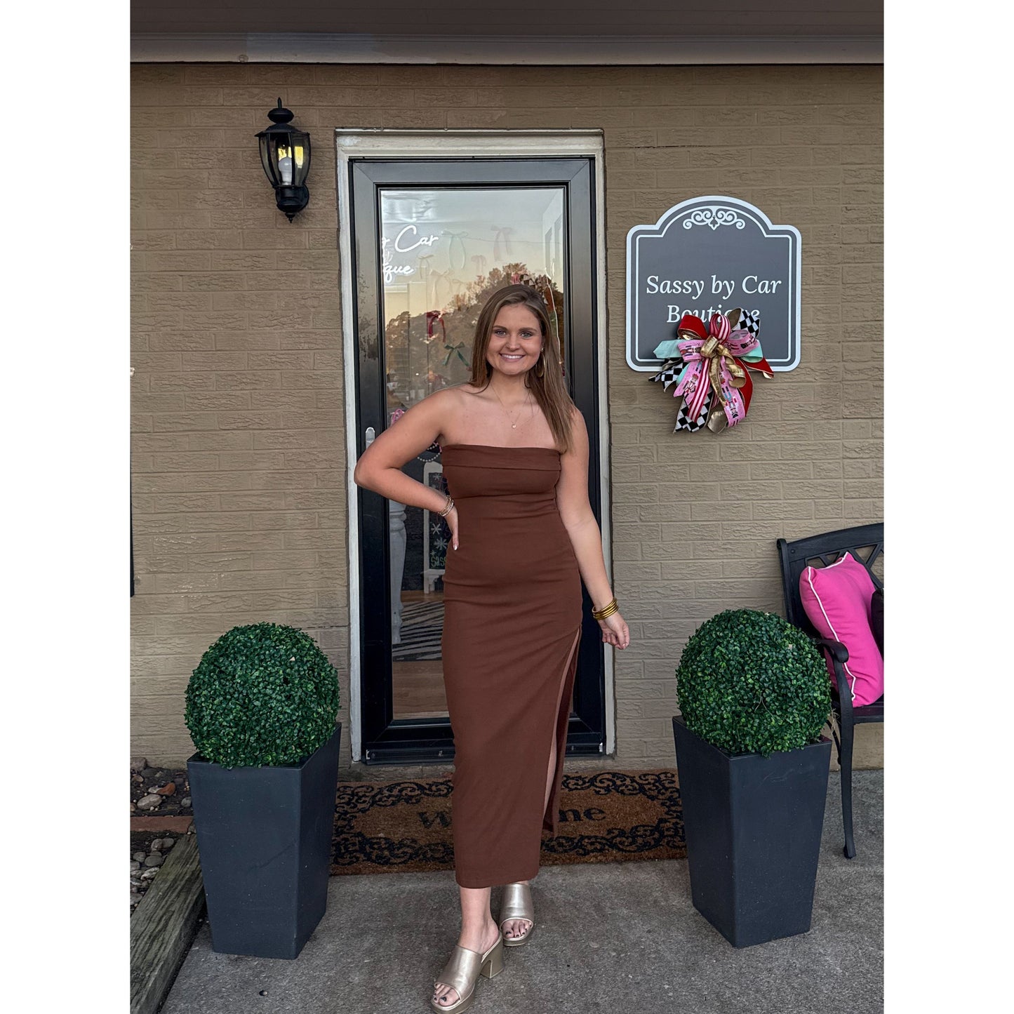 Carson Midi Dress, Espresso