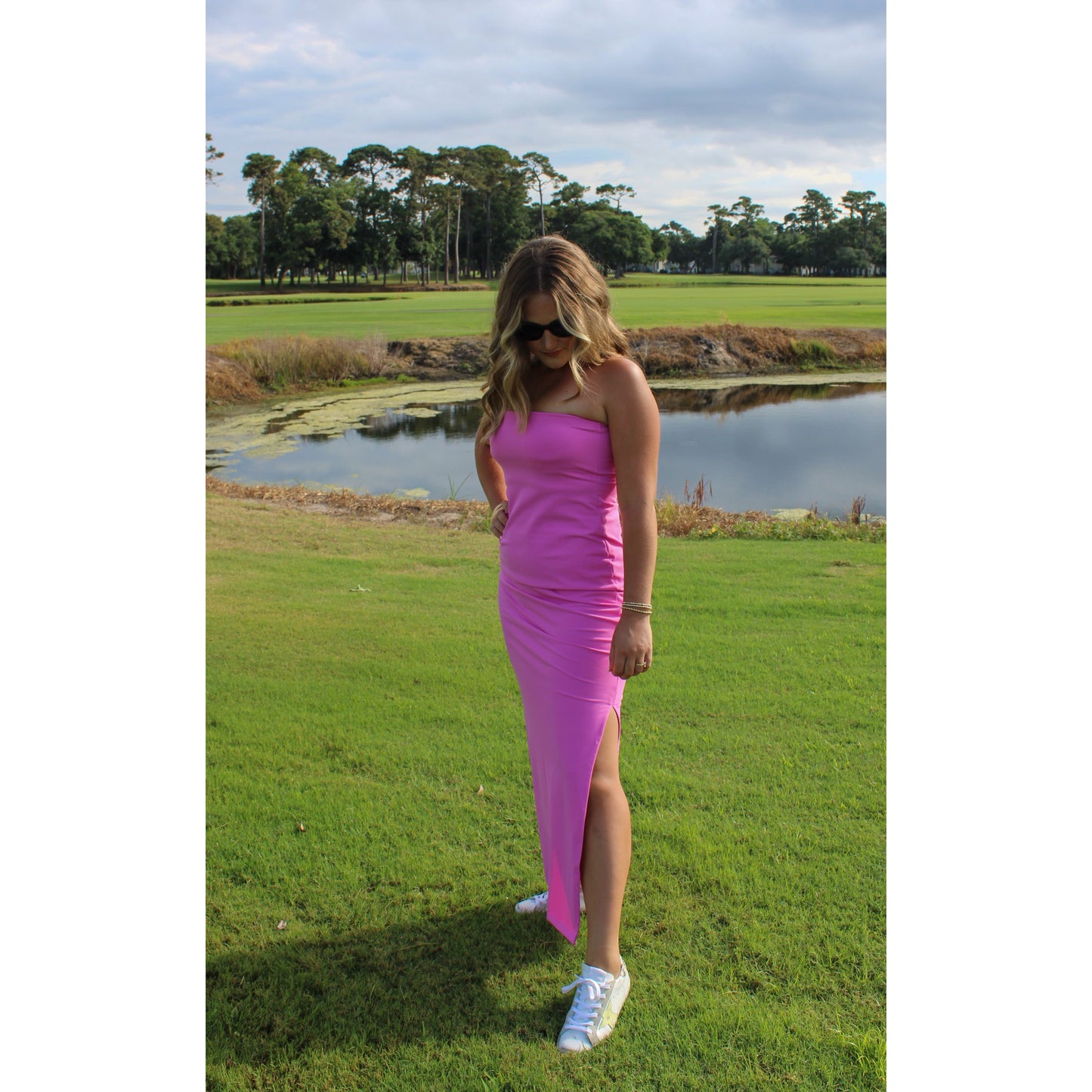 Raine Midi Dress, Fuchsia