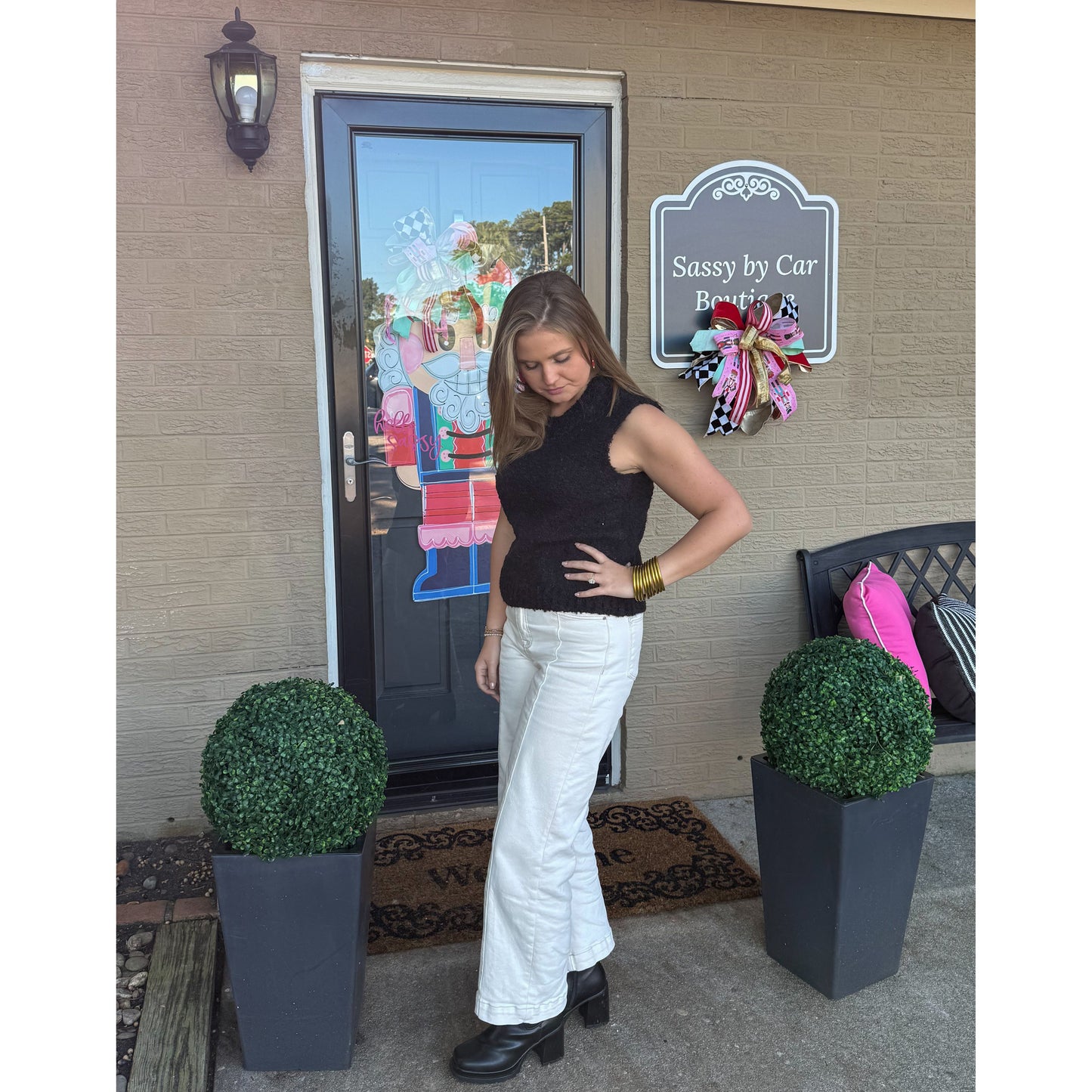 Haven Sweater Knit Vest, Black